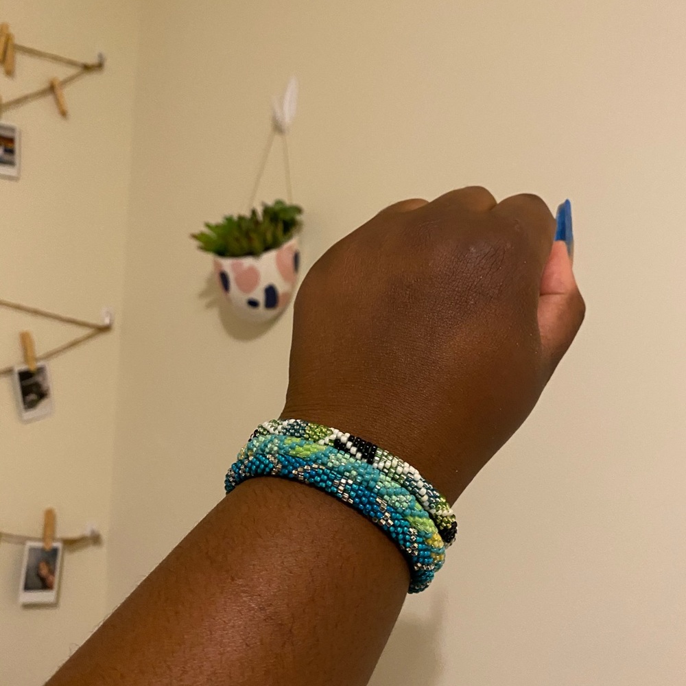 Lily and Laura hand beaded bracelets